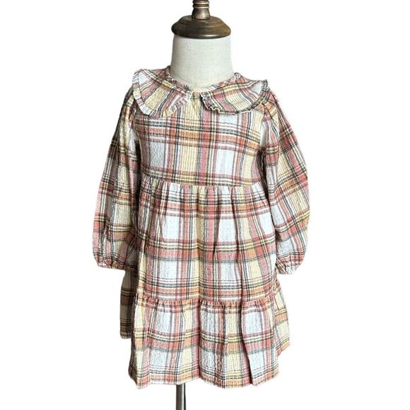 ZARA Kids | Ecru | PLAID DRESS - Picture 6 of 14